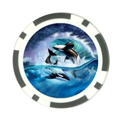 Orca Wave Water Underwater Poker Chip Card Guard (10 Pack) by Mog4mog4