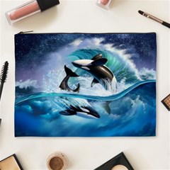 Orca Wave Water Underwater Cosmetic Bag (xl) by Mog4mog4