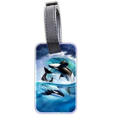 Orca Wave Water Underwater Luggage Tag (two Sides) by Mog4mog4