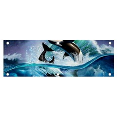 Orca Wave Water Underwater Banner And Sign 6  X 2  by Mog4mog4