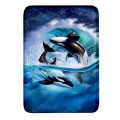 Orca Wave Water Underwater Rectangular Glass Fridge Magnet (4 Pack) by Mog4mog4