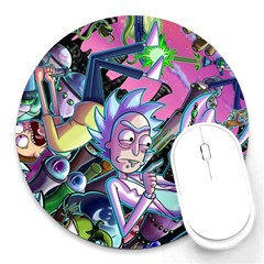 Cartoon Parody Time Travel Ultra Pattern Round Mousepad by Mog4mog4