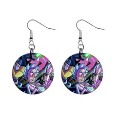 Cartoon Parody Time Travel Ultra Pattern Mini Button Earrings by Mog4mog4