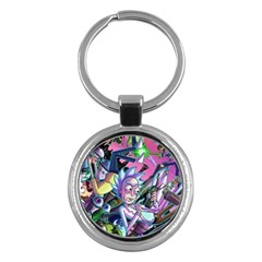 Cartoon Parody Time Travel Ultra Pattern Key Chain (round) by Mog4mog4