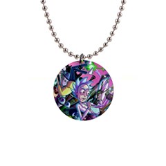 Cartoon Parody Time Travel Ultra Pattern 1  Button Necklace by Mog4mog4