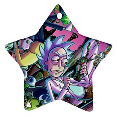 Cartoon Parody Time Travel Ultra Pattern Star Ornament (two Sides) by Mog4mog4