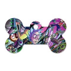 Cartoon Parody Time Travel Ultra Pattern Dog Tag Bone (one Side) by Mog4mog4