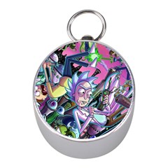 Cartoon Parody Time Travel Ultra Pattern Mini Silver Compasses by Mog4mog4