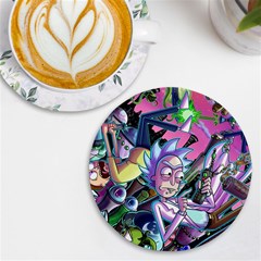 Cartoon Parody Time Travel Ultra Pattern Uv Print Round Tile Coaster by Mog4mog4