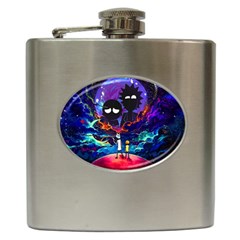 Cartoon Parody In Outer Space Hip Flask (6 Oz) by Mog4mog4