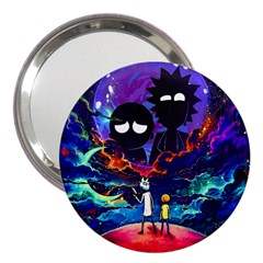 Cartoon Parody In Outer Space 3  Handbag Mirrors by Mog4mog4