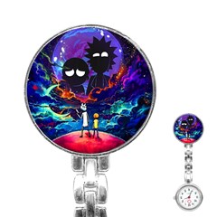 Cartoon Parody In Outer Space Stainless Steel Nurses Watch by Mog4mog4