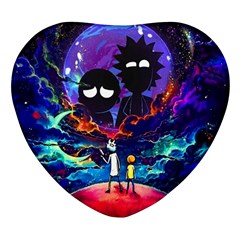 Cartoon Parody In Outer Space Heart Glass Fridge Magnet (4 Pack) by Mog4mog4