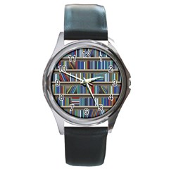 Bookshelf Round Metal Watch by Mog4mog4