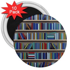 Bookshelf 3  Magnets (10 Pack)  by Mog4mog4