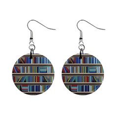 Bookshelf Mini Button Earrings by Mog4mog4