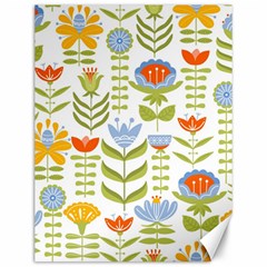 Seamless Pattern With Various Flowers Leaves Folk Motif Canvas 12  X 16  by Mog4mog4