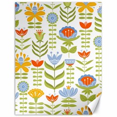 Seamless Pattern With Various Flowers Leaves Folk Motif Canvas 18  X 24  by Mog4mog4