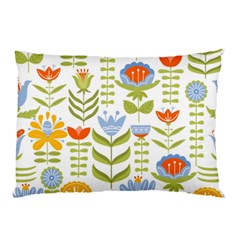 Seamless Pattern With Various Flowers Leaves Folk Motif Pillow Case by Mog4mog4