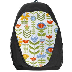 Seamless Pattern With Various Flowers Leaves Folk Motif Backpack Bag by Mog4mog4