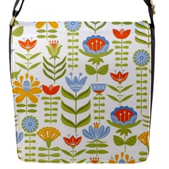 Seamless Pattern With Various Flowers Leaves Folk Motif Flap Closure Messenger Bag (s) by Mog4mog4