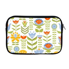 Seamless Pattern With Various Flowers Leaves Folk Motif Apple Macbook Pro 17  Zipper Case by Mog4mog4