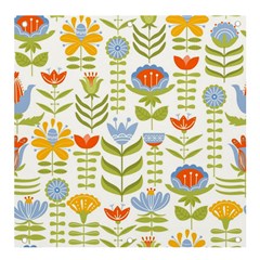 Seamless Pattern With Various Flowers Leaves Folk Motif Banner And Sign 4  X 4  by Mog4mog4