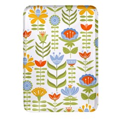 Seamless Pattern With Various Flowers Leaves Folk Motif Rectangular Glass Fridge Magnet (4 Pack) by Mog4mog4