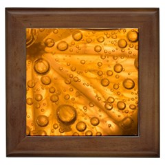 Lime Water Bubbles Macro Light Detail Background Framed Tile