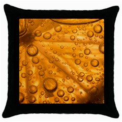 Lime Water Bubbles Macro Light Detail Background Throw Pillow Case (black) by Mog4mog4