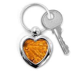 Lime Water Bubbles Macro Light Detail Background Key Chain (Heart)