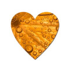 Lime Water Bubbles Macro Light Detail Background Heart Magnet by Mog4mog4