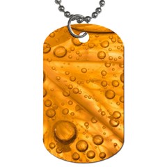 Lime Water Bubbles Macro Light Detail Background Dog Tag (One Side)