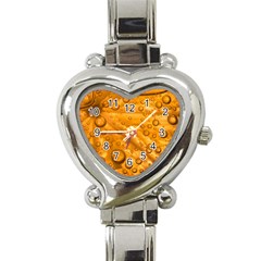 Lime Water Bubbles Macro Light Detail Background Heart Italian Charm Watch by Mog4mog4