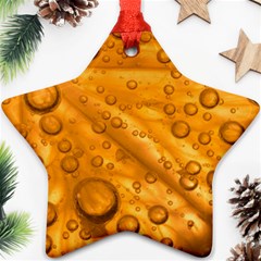 Lime Water Bubbles Macro Light Detail Background Star Ornament (Two Sides)