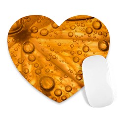 Lime Water Bubbles Macro Light Detail Background Heart Mousepad by Mog4mog4