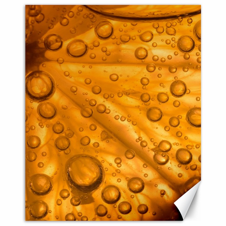 Lime Water Bubbles Macro Light Detail Background Canvas 11  x 14 