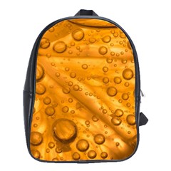 Lime Water Bubbles Macro Light Detail Background School Bag (Large)