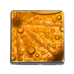 Lime Water Bubbles Macro Light Detail Background Memory Card Reader (Square 5 Slot)