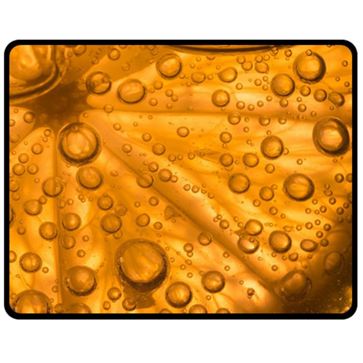 Lime Water Bubbles Macro Light Detail Background Fleece Blanket (Medium)