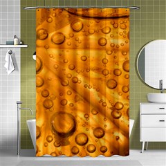 Lime Water Bubbles Macro Light Detail Background Shower Curtain 48  x 72  (Small) 