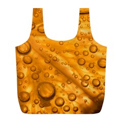 Lime Water Bubbles Macro Light Detail Background Full Print Recycle Bag (l) by Mog4mog4