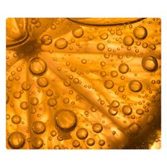 Lime Water Bubbles Macro Light Detail Background Two Sides Premium Plush Fleece Blanket (Small)