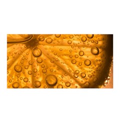 Lime Water Bubbles Macro Light Detail Background Satin Wrap 35  X 70  by Mog4mog4