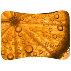 Lime Water Bubbles Macro Light Detail Background Velour Seat Head Rest Cushion by Mog4mog4