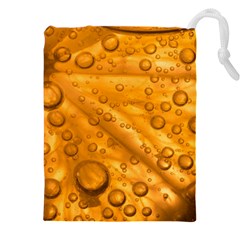 Lime Water Bubbles Macro Light Detail Background Drawstring Pouch (4xl) by Mog4mog4