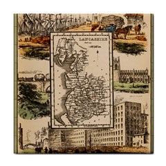 Antique Map Railway Lines Railway Train Char Tile Coaster by Mog4mog4