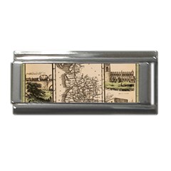 Antique Map Railway Lines Railway Train Char Superlink Italian Charm (9mm) by Mog4mog4