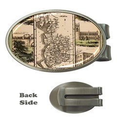 Antique Map Railway Lines Railway Train Char Money Clips (oval)  by Mog4mog4