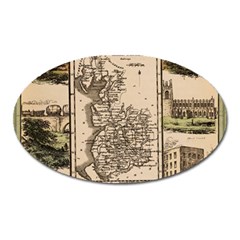 Antique Map Railway Lines Railway Train Char Oval Magnet by Mog4mog4